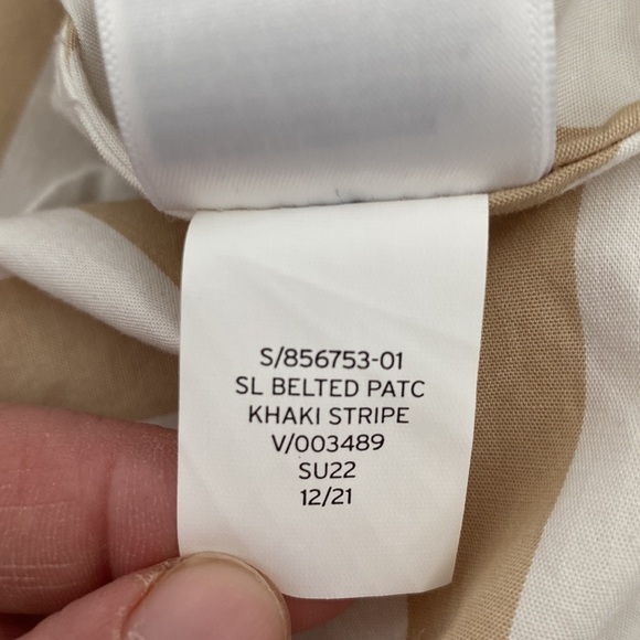 GAP Patchwork Khaki Stripe Midi Dress - M - Picture 8 of 8
